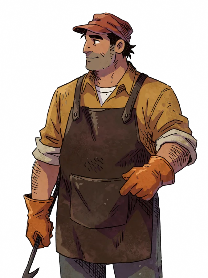 Illustrated portrait of Tito Duarte.